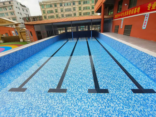 河间学校钢结构拼装游泳池防水胶膜泳池项目